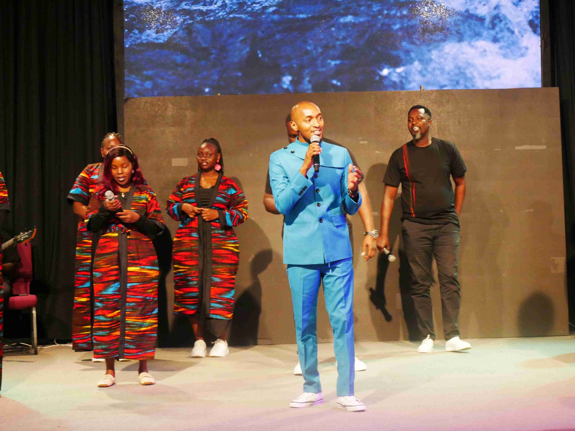 Worship leader on stage